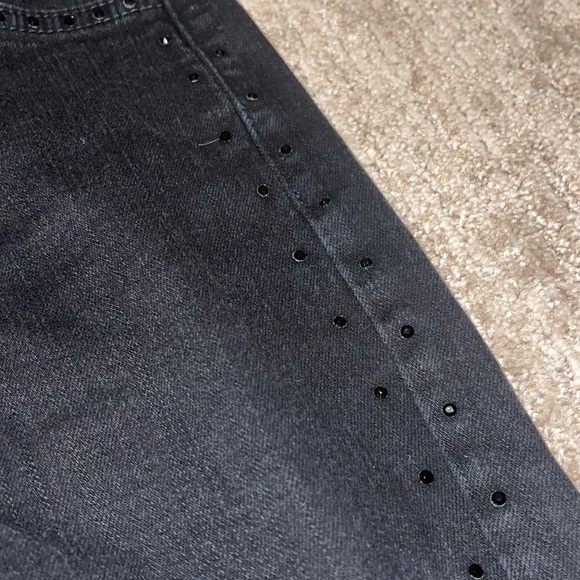 Black gemed seam flare jeans - Picture 2 of 3